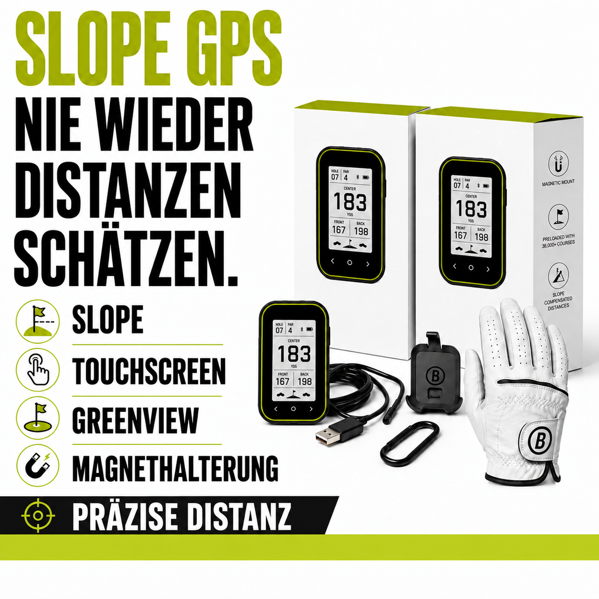 GPS Golf-Entfernungsmesser mit Slope und Clip-Halterung